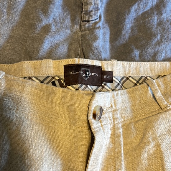 🔴SOLD🔴Black Brown 1826 linen mens shorts (2) pair size 38 - Picture 2 of 2